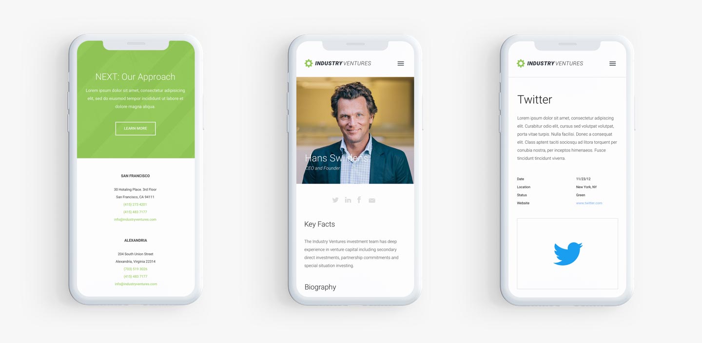 Industry Ventures Mobile Mockup