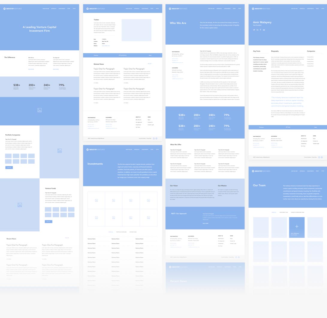 Industry Ventures Wireframe